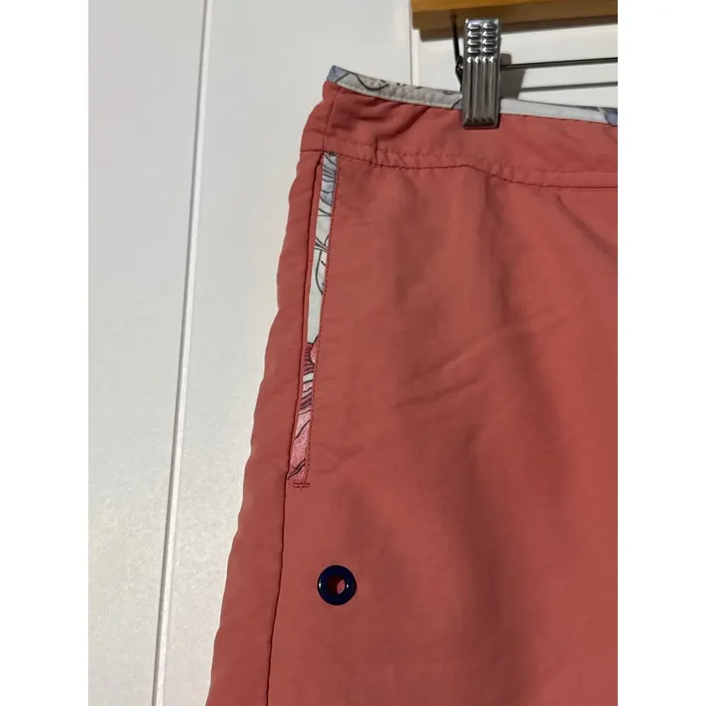 Reyn Spooner Hawaiian Traditions Swim Trunks Men's 34 Coral Made in Hawaii
